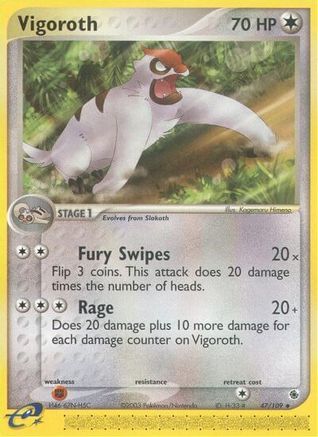 Image of Vigoroth 047  - Reverse Holofoil Ruby and Sapphire - Uncommon