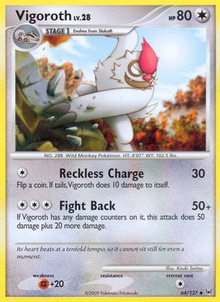 Image of Vigoroth 064  - Reverse Holofoil Platinum - Uncommon