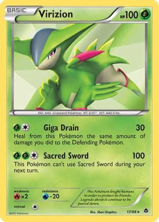 Image of Virizion 017  - Reverse Holofoil Emerging Powers - Holo Rare