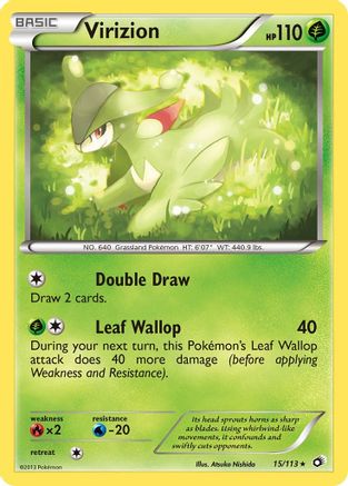 Image of Virizion 015/113  - Reverse Holofoil Legendary Treasures - Holo Rare