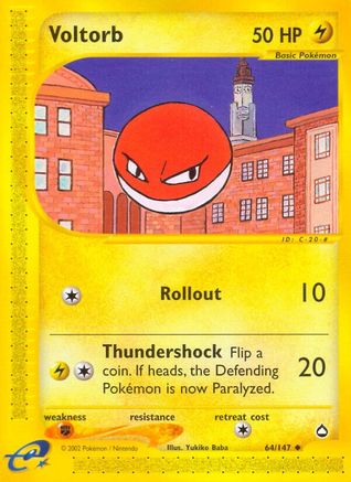 Image of Voltorb (64) 064  - Reverse Holofoil Aquapolis - Uncommon