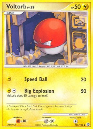 Image of Voltorb 117  - Reverse Holofoil Secret Wonders - Common