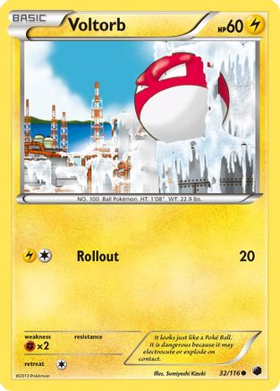 Image of Voltorb 032  - Reverse Holofoil Plasma Freeze - Common