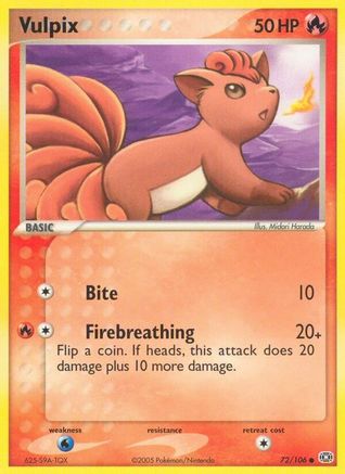 Image of Vulpix  - Reverse Holofoil Emerald - Common