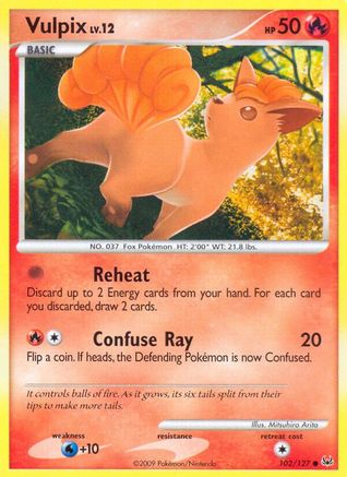 Image of Vulpix 102  - Reverse Holofoil Platinum - Common