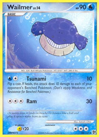 Image of Wailmer 058  - Reverse Holofoil Great Encounters - Uncommon
