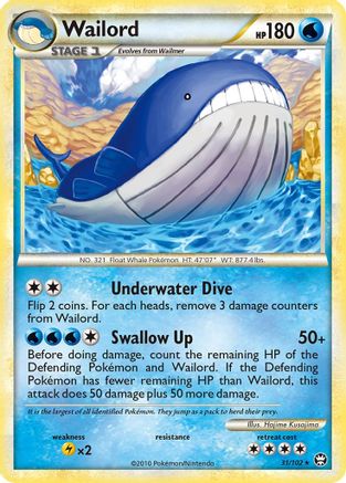 Image of Wailord 031/102  - Reverse Holofoil Triumphant - Rare