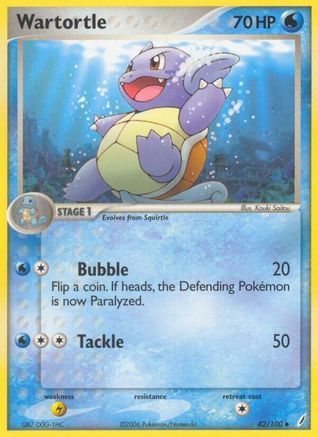 Image of Wartortle - 042/100/100  - Reverse Holofoil Crystal Guardians - Uncommon