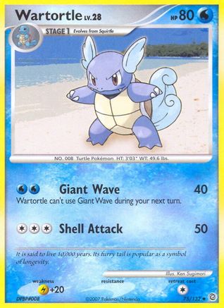 Image of Wartortle 075  - Reverse Holofoil Secret Wonders - Uncommon