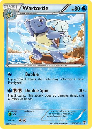 Image of Wartortle 015  - Reverse Holofoil Plasma Blast - Uncommon
