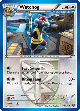 Image of Watchog (Team Plasma) (112) 112  - Reverse Holofoil Plasma Storm - Uncommon