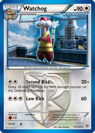Image of Watchog (Team Plasma) (113) 113  - Reverse Holofoil Plasma Storm - Rare