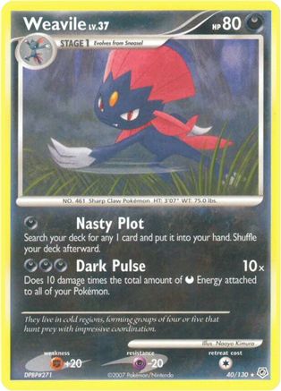 Image of Weavile 040  - Reverse Holofoil Diamond and Pearl - Rare