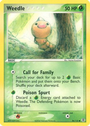 Image of Weedle 086/112  - Reverse Holofoil FireRed & LeafGreen - Common