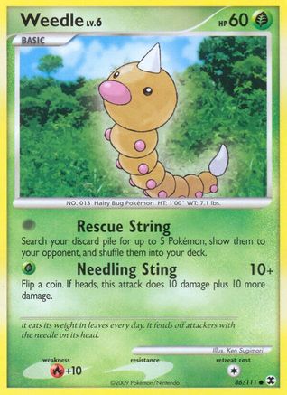 Image of Weedle 086  - Reverse Holofoil Rising Rivals - Common