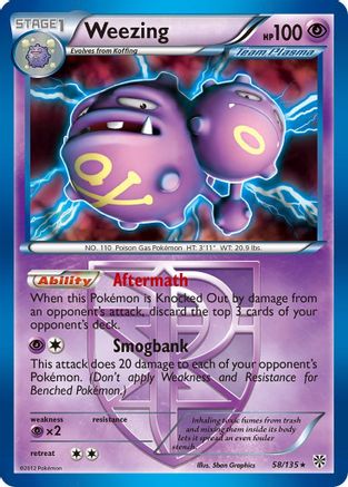 Image of Weezing (Team Plasma) 058/135  - Reverse Holofoil Plasma Storm - Holo Rare