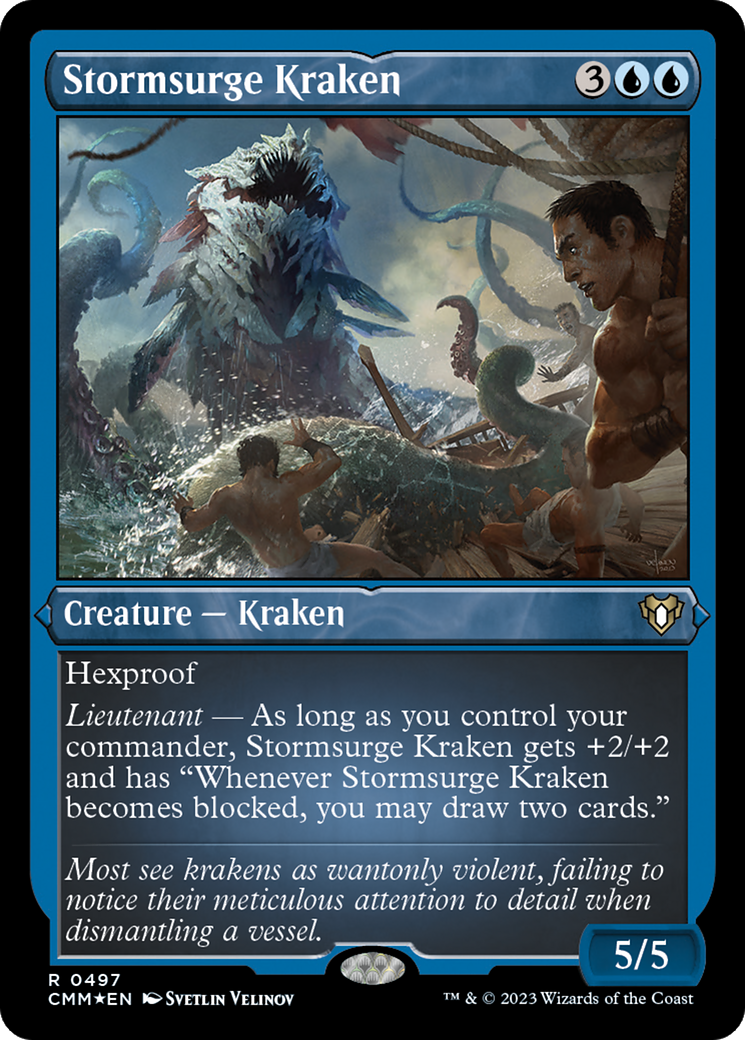 Image of Stormsurge Kraken (CMM-497) - Commander Masters Etched Foil