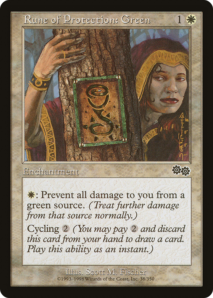 Image of Rune of Protection: Green (USG-038) - Urza's Saga
