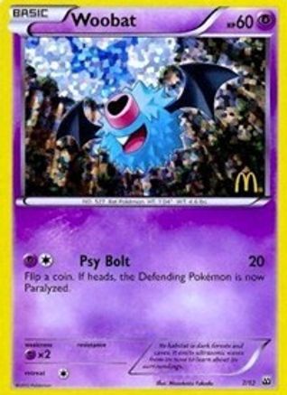Image of Woobat 007/12  - Holofoil McDonalds Promos 2012 - Promo