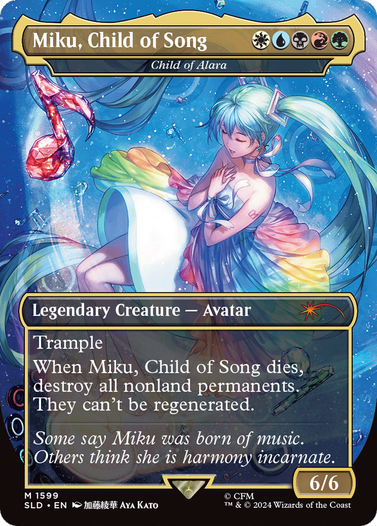 Image of Miku, Child of Song - Child of Alara (SLD-1599) - Secret Lair Drop / Miku, Child of Song (Borderless)