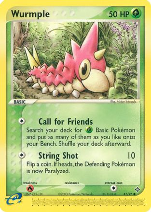 Image of Wurmple 081/97  - Reverse Holofoil Dragon - Common