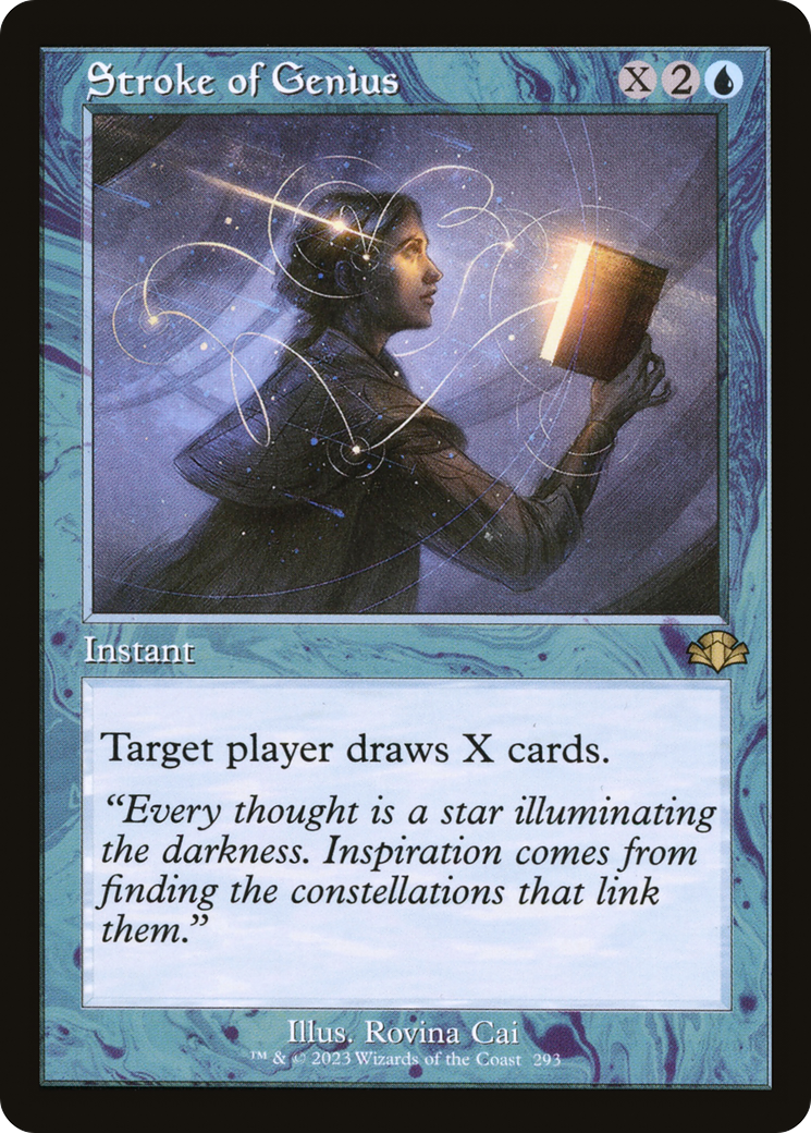Image of Stroke of Genius (Retro Frame) (DMR-293) - Dominaria Remastered Foil