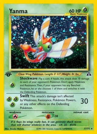 Image of Yanma (17) 017/75  - 1st Edition Holofoil Neo Discovery - Holo Rare
