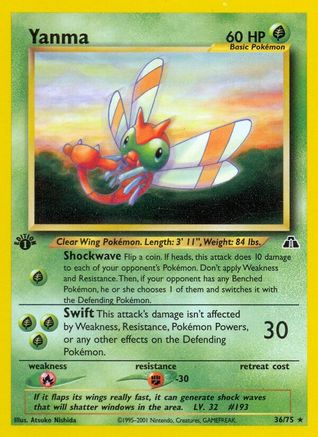Image of Yanma (36) 036/75  - Unlimited Neo Discovery - Rare