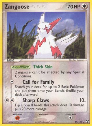 Image of Zangoose 025/108  - Reverse Holofoil Power Keepers - Rare