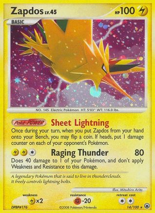 Image of Zapdos 014  - Reverse Holofoil Majestic Dawn - Holo Rare