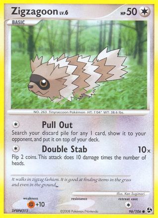 Image of Zigzagoon 096/106  - Reverse Holofoil Great Encounters - Common