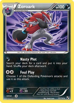 Image of Zoroark 071/114  - Holofoil Black and White - Holo Rare