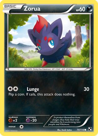 Image of Zorua 070  - Reverse Holofoil Black and White - Common