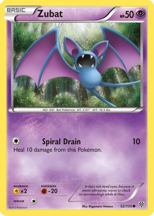 Image of Zubat (52) 052  - Reverse Holofoil Plasma Storm - Common