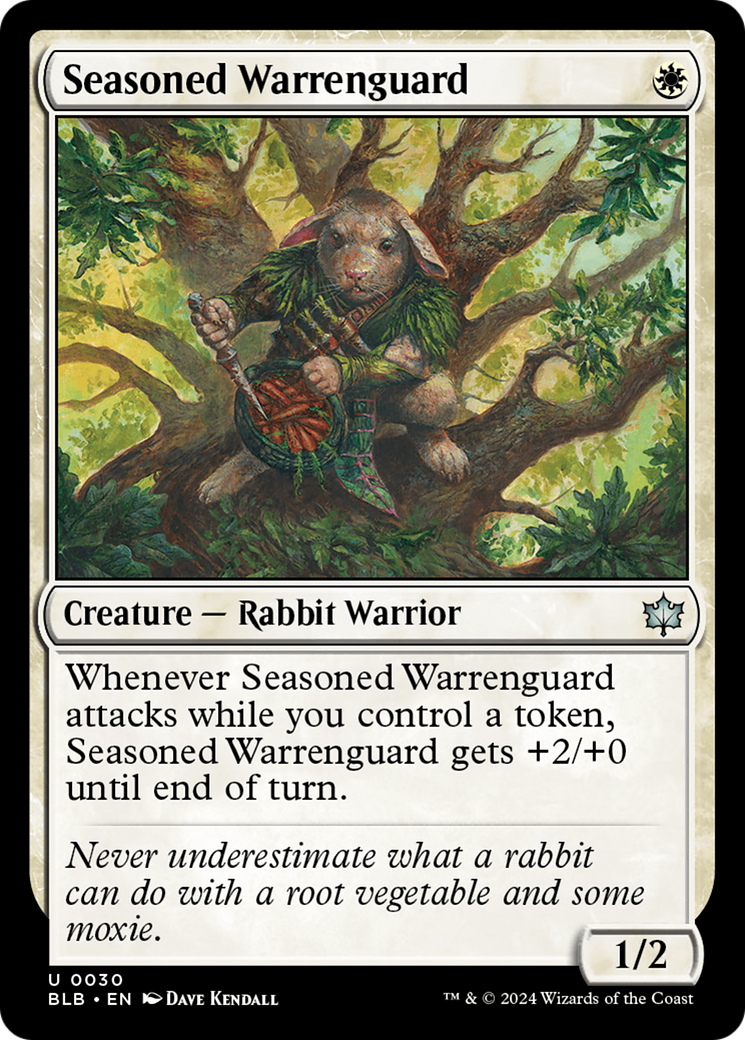 Image of Seasoned Warrenguard (BLB-030) - Bloomburrow Foil