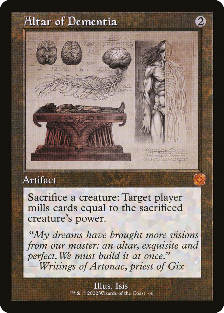 Image of Altar of Dementia (Schematic) (BRR-066) - The Brothers' War Retro Artifacts Foil