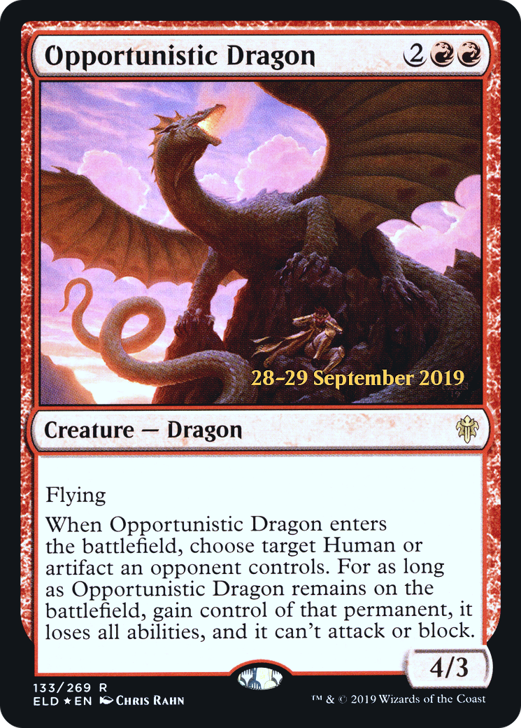 Image of Opportunistic Dragon (PRE-133S) - Throne of Eldraine Promos Foil