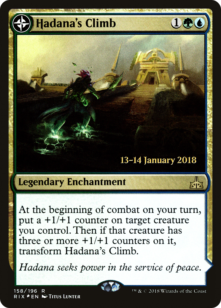 Image of Hadana's Climb (PRE-158S) - Rivals of Ixalan Promos: (compasslanddfc) Foil
