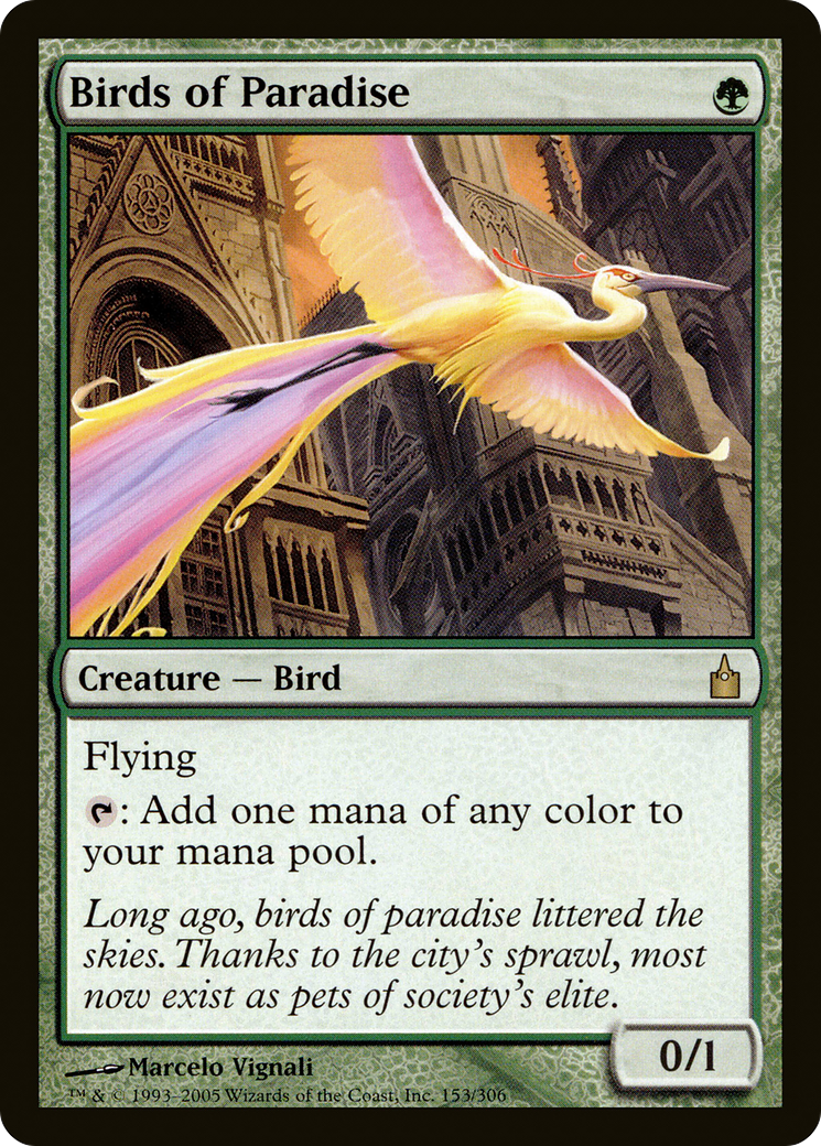 Image of Birds of Paradise (RAV-153) - Ravnica: City of Guilds
