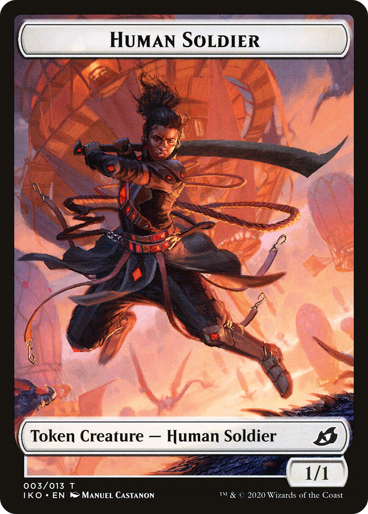 Image of Human Soldier Token (003) (IKO-003) - Ikoria: Lair of Behemoths Tokens Foil