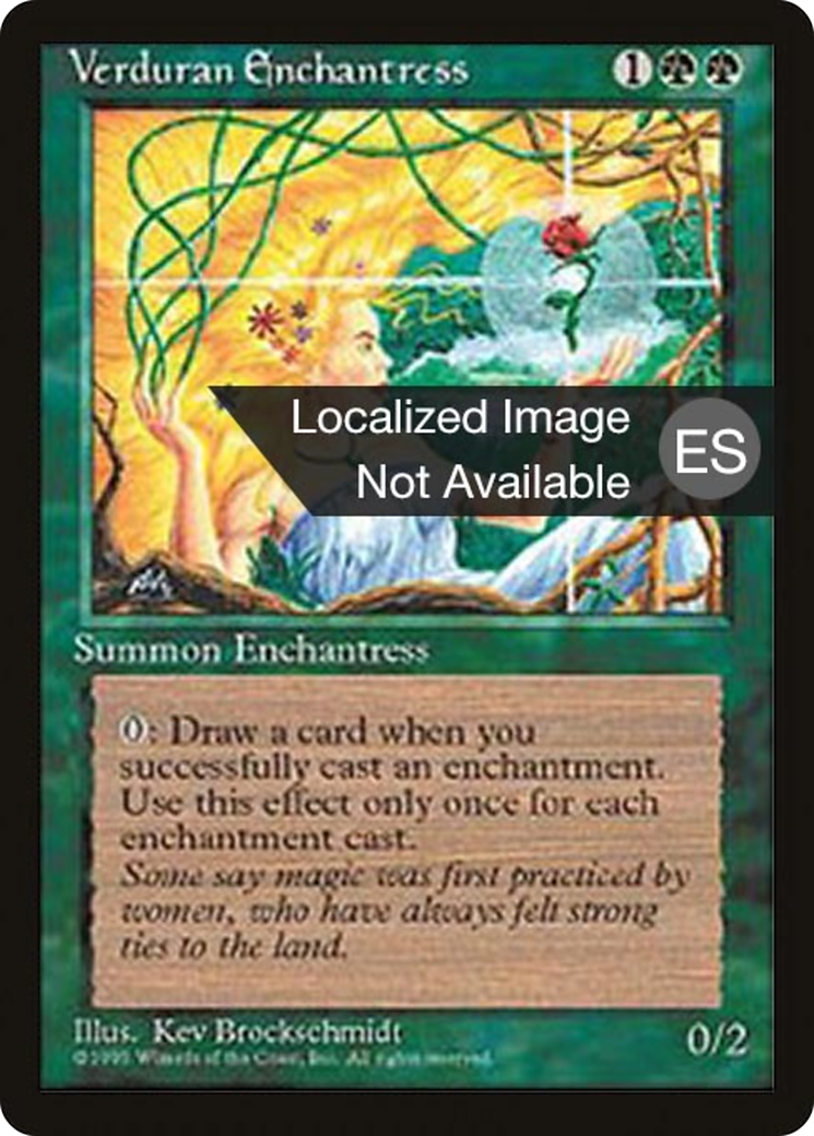 Image of Verduran Enchantress (4BB-) - Fourth Edition Foreign Black Border