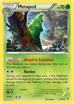 Image of Metapod 002/106  - Reverse Holofoil XY  Flashfire - Uncommon