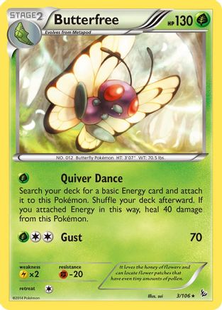 Image of Butterfree 003/106  XY  Flashfire - Rare
