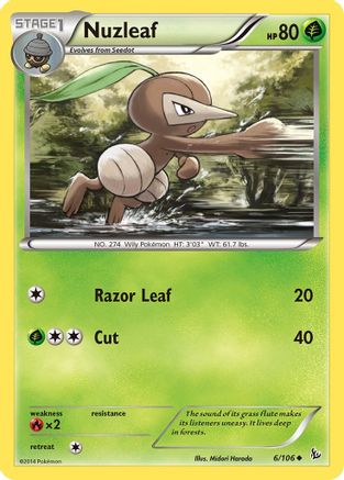 Image of Nuzleaf 006  - Reverse Holofoil XY  Flashfire - Uncommon