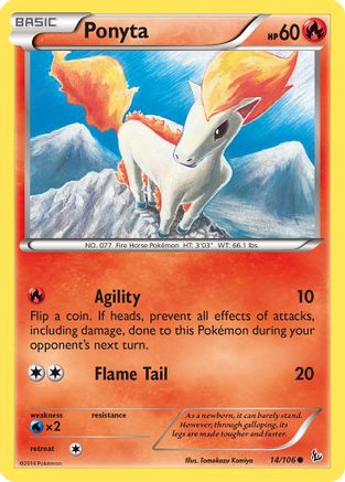 Image of Ponyta 014/106  - Reverse Holofoil XY  Flashfire - Common