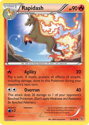 Image of Rapidash 015  - Reverse Holofoil XY  Flashfire - Uncommon
