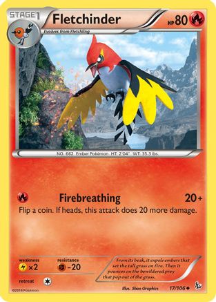 Image of Fletchinder 017  XY  Flashfire - Uncommon
