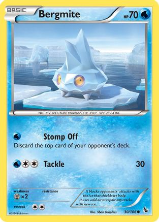 Image of Bergmite 030  - Reverse Holofoil XY  Flashfire - Common