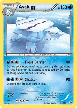 Image of Avalugg 031  XY  Flashfire - Uncommon