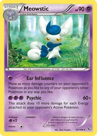 Image of Meowstic 043  - Reverse Holofoil XY  Flashfire - Rare
